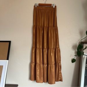 Burnt Orange Shimmery Maxi Skirt